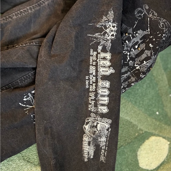 Vintage Y2K Affliction inspired Redzone Black Denim Jacket - Picture 2 of 4